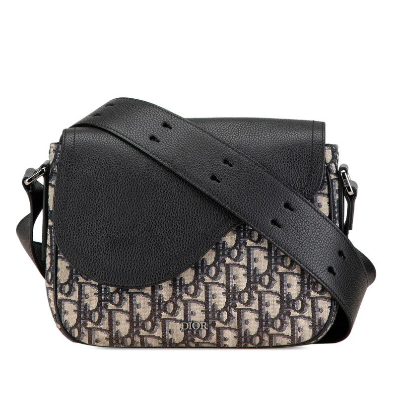 Christian Dior bags for statement-making style -Dior Oblique Saddle Leather Jacquard Shoulder Bag