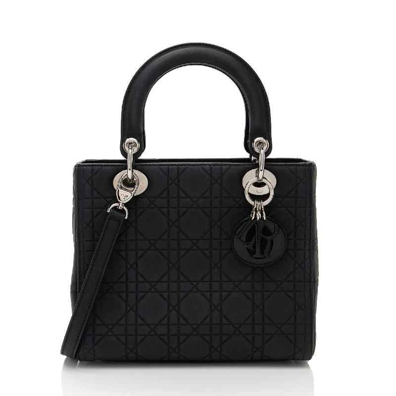 Christian Dior bags for glamorous evenings -Dior Calfskin Ultra Matte Cannage Lady Dior Medium Tote