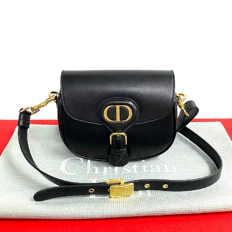 Christian Dior bags with luxury textures -Dior Shoulder Bag leather black Hobby Small