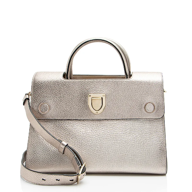 Christian Dior luxury bags with premium leather -Dior Metallic Calfskin Diorever Medium Tote