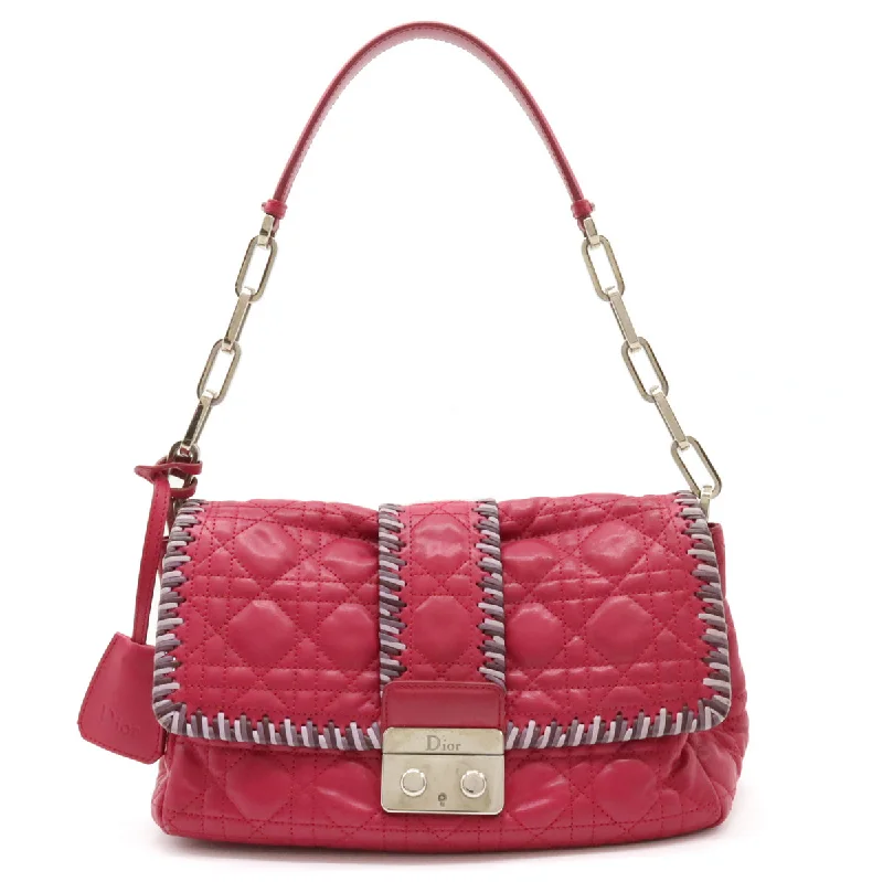 Christian Dior handbags with leather accents -Dior Leather New Lock Cannage Chain Shoulder Bag