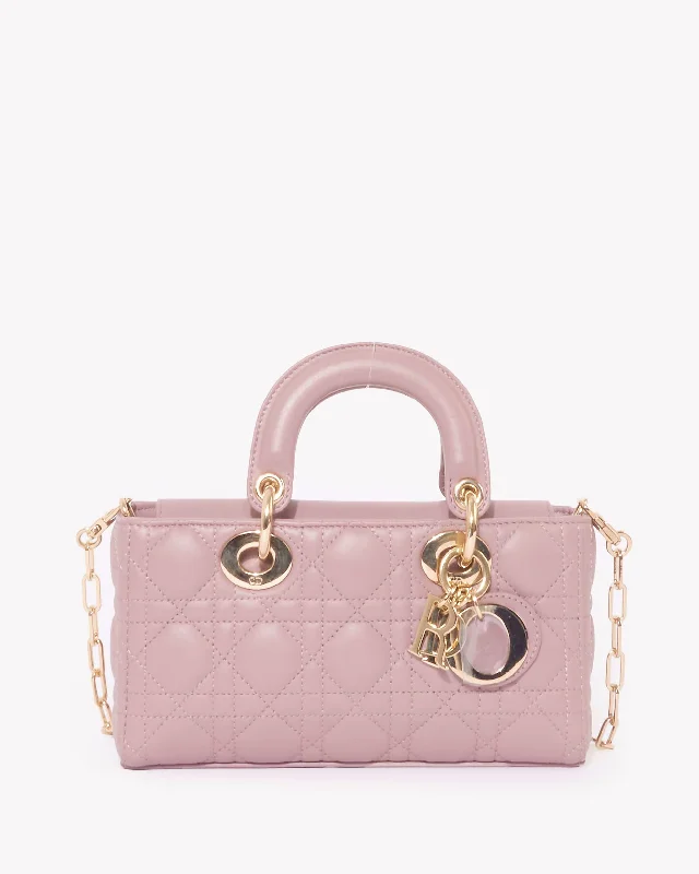 Christian Dior luxury bags for timeless elegance -Dior Blush Pink Lambskin Cannage Leather Small D-Joy Bag