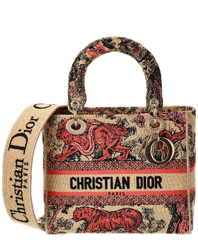 Christian Dior bags with embroidered logos -Dior Lady D-Lite Medium Canvas Tote