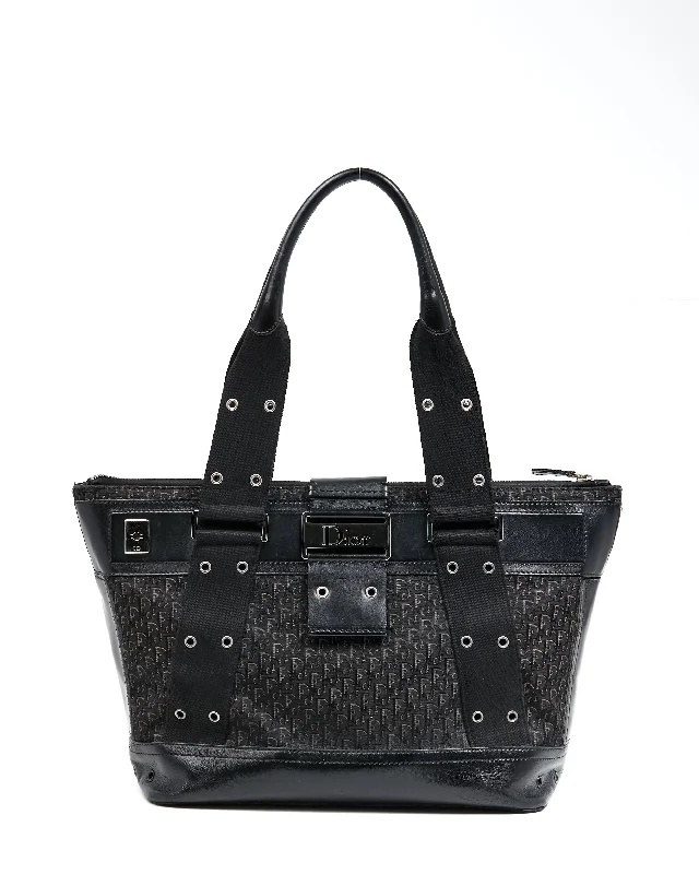 Christian Dior handbags for professional styling -Dior Vintage Black Trotter Street Chic Top Handle Tote Bag