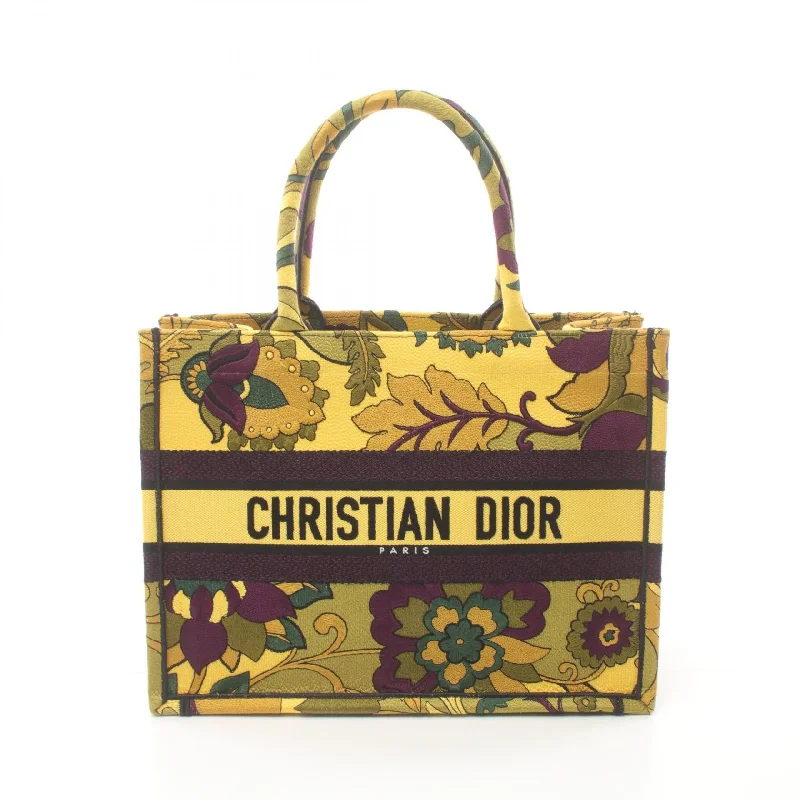 Christian Dior handbags with versatile handles -Dior Canvas Book Tote Medium Bag Yellow