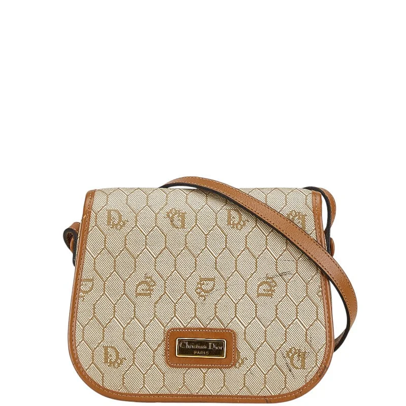 Christian Dior handbags with signature designs -Dior Honeycomb Canvas Leather Shoulder Bag