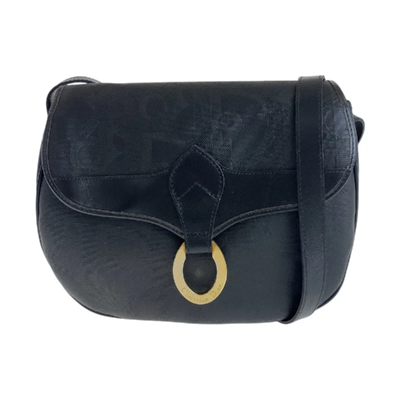 Christian Dior handbags for professional styling -Dior Vintage Trotter Black PVC Leather Shoulder Bag