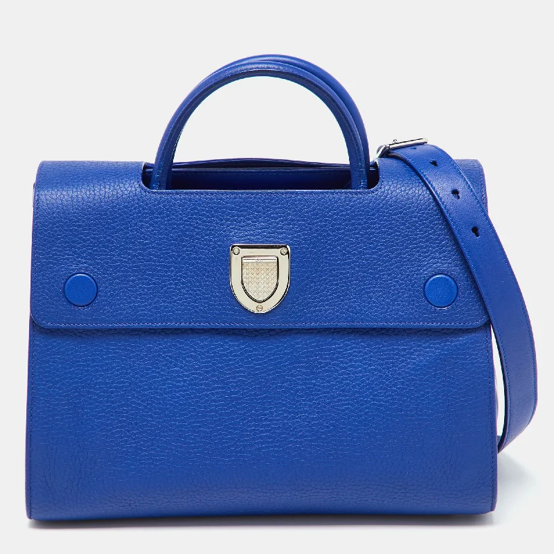 Christian Dior handbags with classic appeal -Dior Blue Leather Medium Diorever Tote