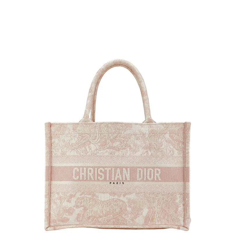 Christian Dior leather bags for sophisticated women -Dior Book Tote Medium Embroidery Canvas Bag