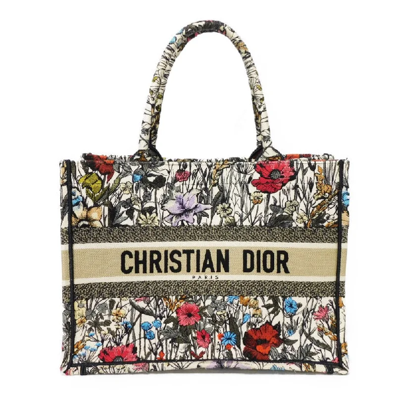 Christian Dior handbags with minimalist designs -Dior Tote Bag cotton multicolor logo book tote medium