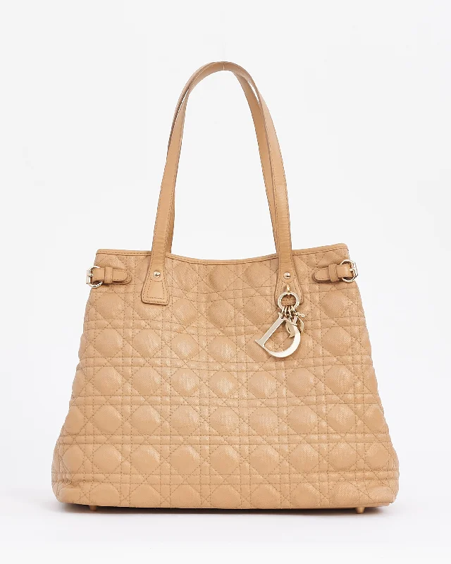 Christian Dior luxury bags with elegant details -Dior Beige Coated Canvas Panera Tote Bag