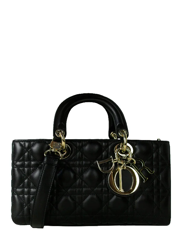 Christian Dior luxury bags with vibrant colors -Christian Dior Black Cannage Lambskin Quilted Leather Lady D-Joy Bag