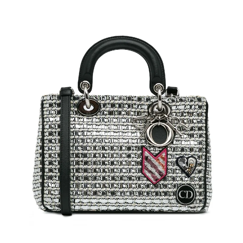 Christian Dior handbags for everyday luxury -Silver Dior Small Tweed Patch Diorissimo Tote Satchel