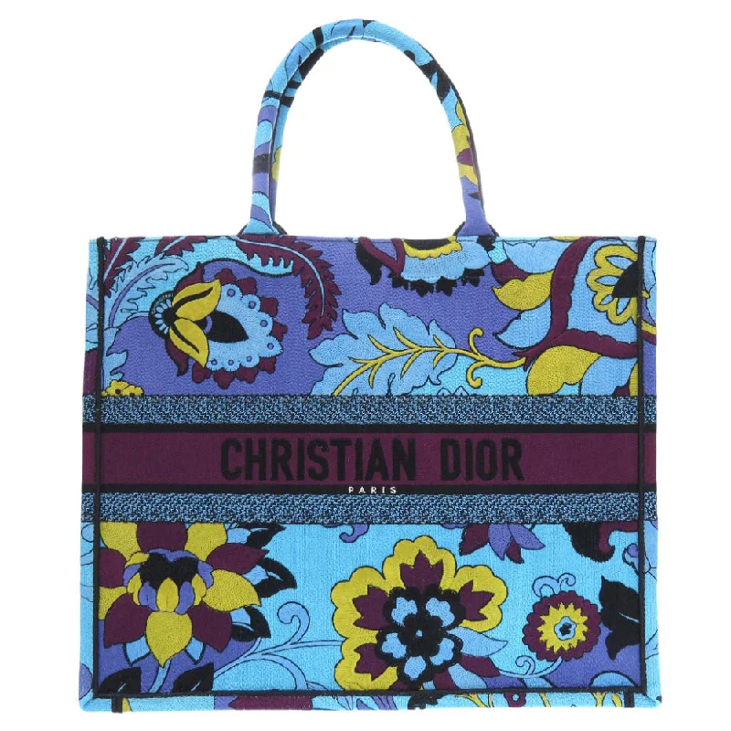 Christian Dior handbags with polished finishes -Christian Dior Tote Bag canvas blue book tote large