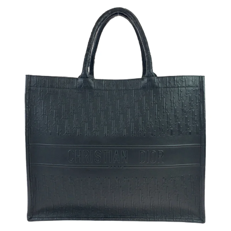 Christian Dior luxury bags with stylish handles -Dior Oblique Trotter Book Tote Large Black Leather