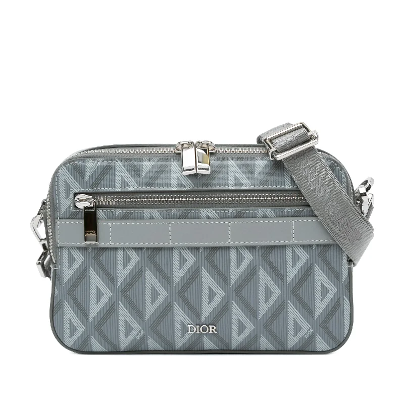 Christian Dior luxury handbags for refined taste -Gray Dior CD Diamond Safari Bag with Strap