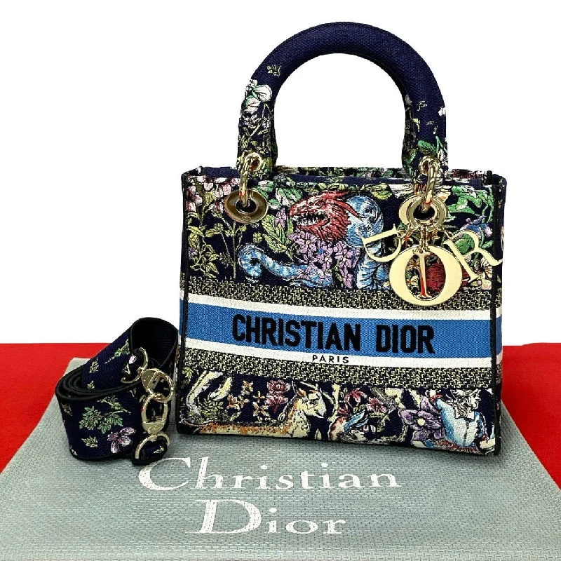 Christian Dior luxury bags for every occasion -Christian Dior Lady Dior Canvas 2WAY Shoulder Bag Blue