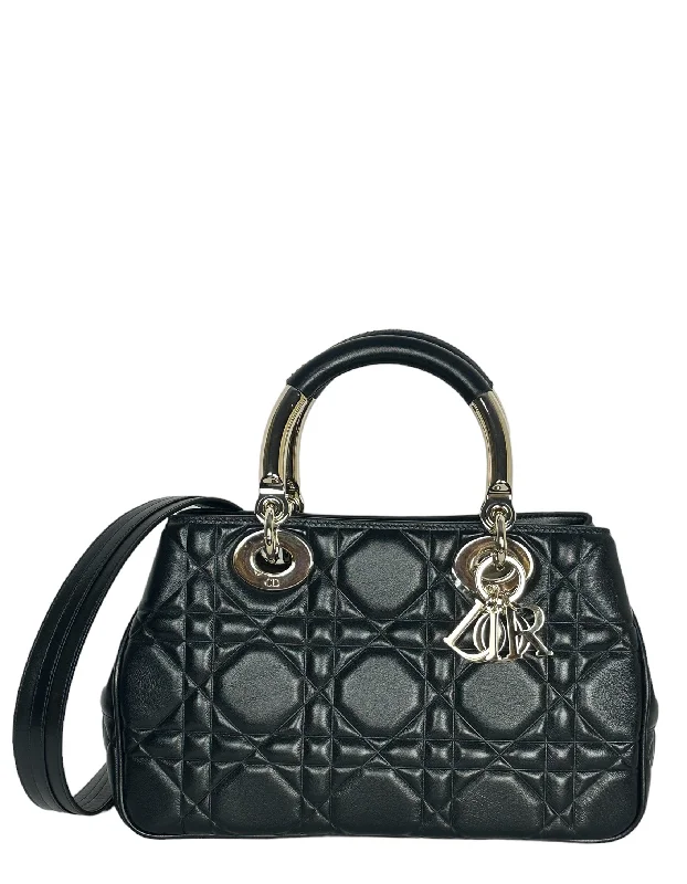 Christian Dior luxury bags with structured designs -Christian Dior Black Leather Cannage Quilted The Lady 95.22 Bag