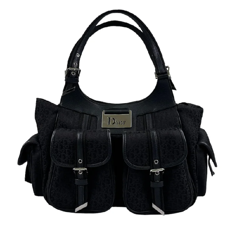 Christian Dior handbags with intricate patterns -DIOR 2005 STREET CHIC DIORISSIMO BAG - BLACK