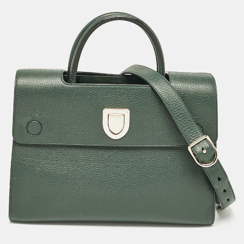 Christian Dior luxury bags for fashion-forward women -Dior Green Leather Medium Diorever Tote