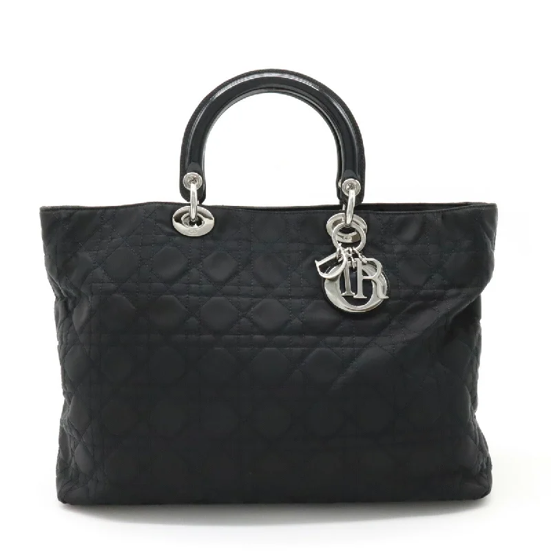 Christian Dior handbags for special events -Dior Lady Dior Cannage Tote Bag Nylon Patent Leather