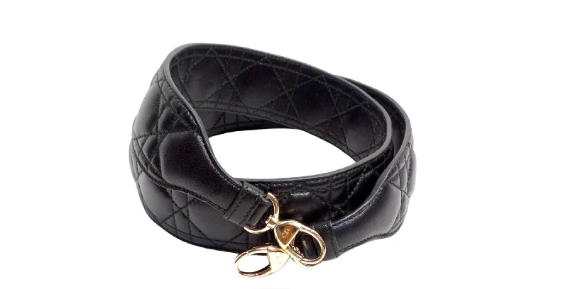 Christian Dior luxury bags for timeless elegance -Christian Dior Lady Dior Black Leather Bag Strap