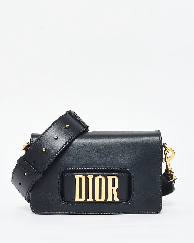 Christian Dior handbags with creative designs -Dior Black Leather Logo Revolution Crossbody Bag