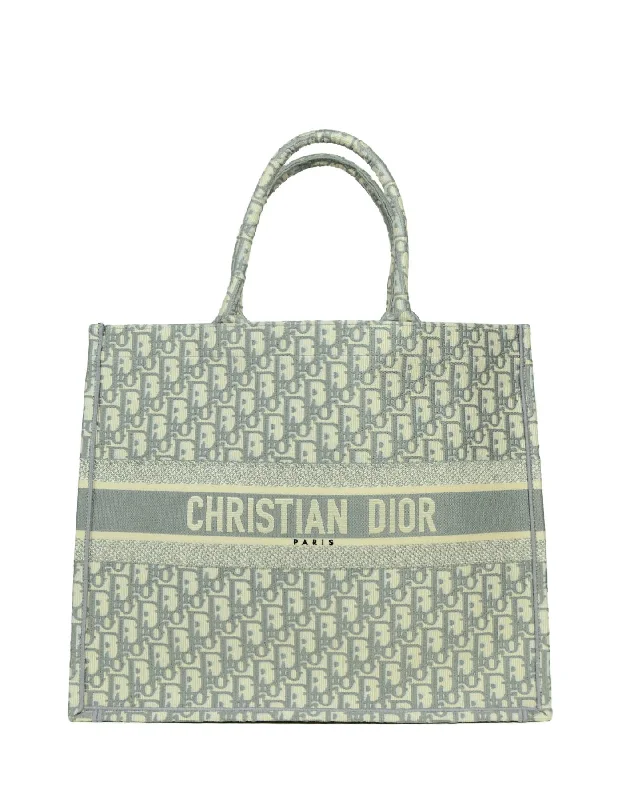 Christian Dior handbags for professional styling -Christian Dior Grey Oblique Monogram Book Tote Bag