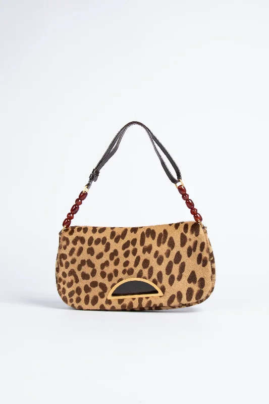 Christian Dior bags for modern elegance -2000s Christian Dior Leopard Pony Hair Shoulder Bag