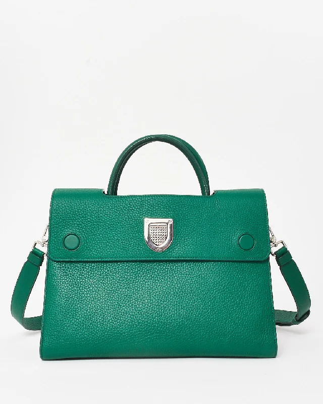 Christian Dior luxury bags for collectors -Dior Dark Green Leather Diorever Medium Flap Bag