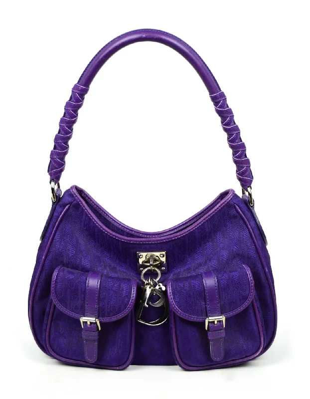 Christian Dior handbags with sophisticated stitching -Christian Dior Vintage Purple Monogram Shoulder Bag