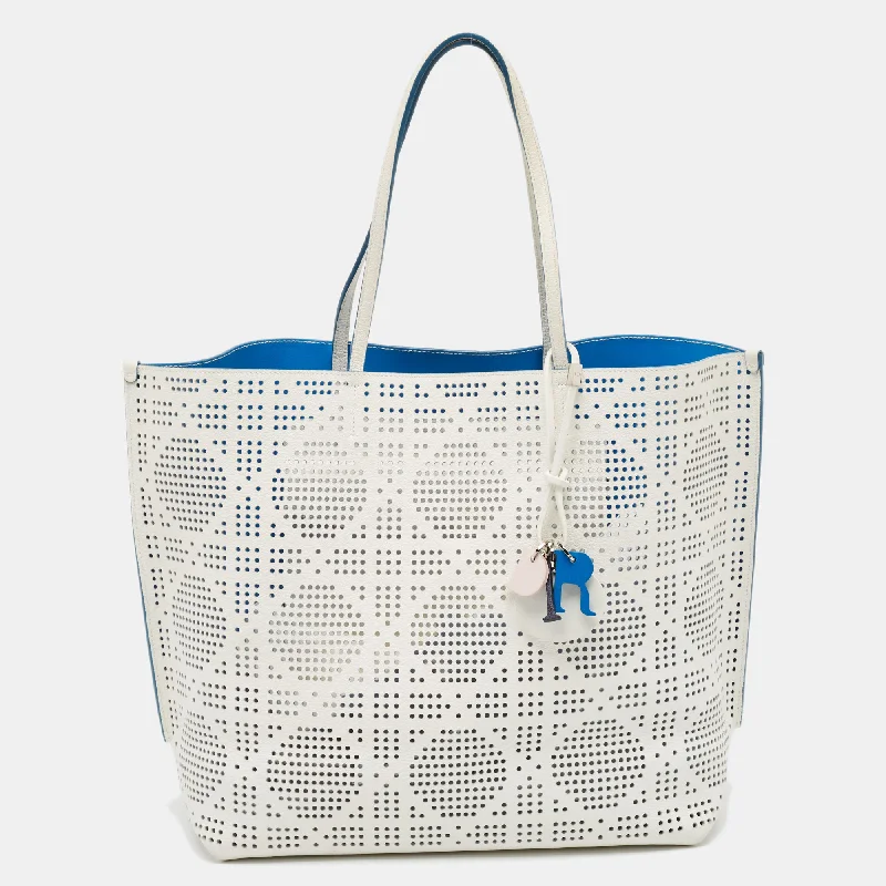 Christian Dior handbags with modern designs -Dior White Cannage Perforated Leather Dioriva Tote