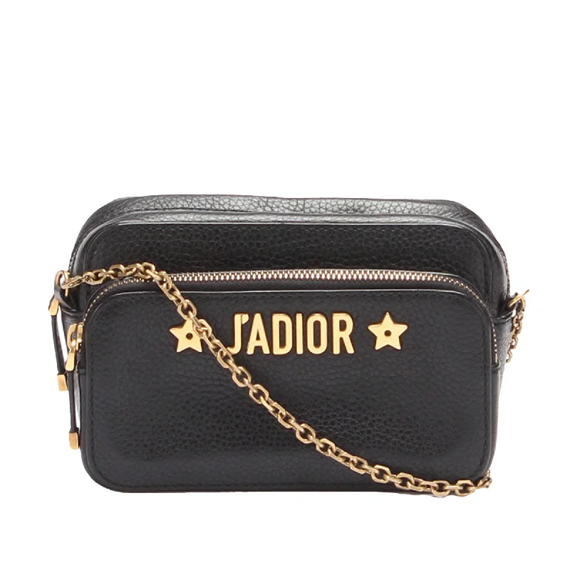 Christian Dior designer bags with timeless appeal -Black Dior J'Adior Camera Case Clutch with Chain Crossbody Bag