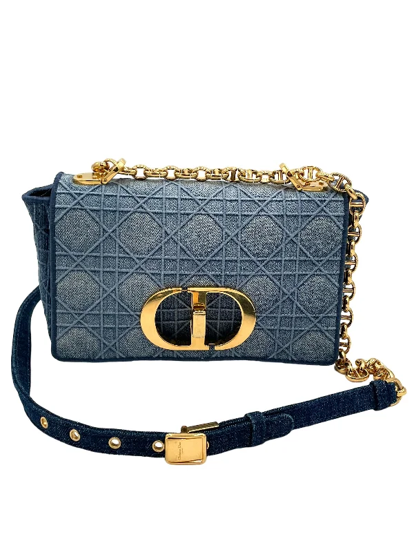 Christian Dior handbags for evening wear -DIOR DENIM CANNAGE SMALL CARO BAG BLUE