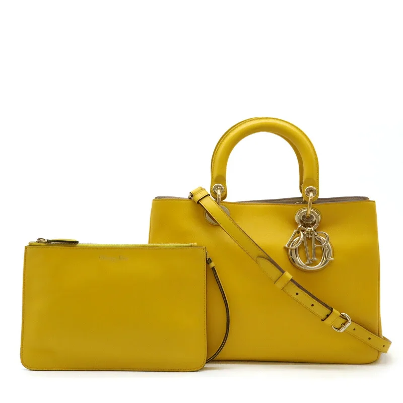 Christian Dior luxury bags with elegant details -Dior Leather Diorissimo 2WAY Tote Bag