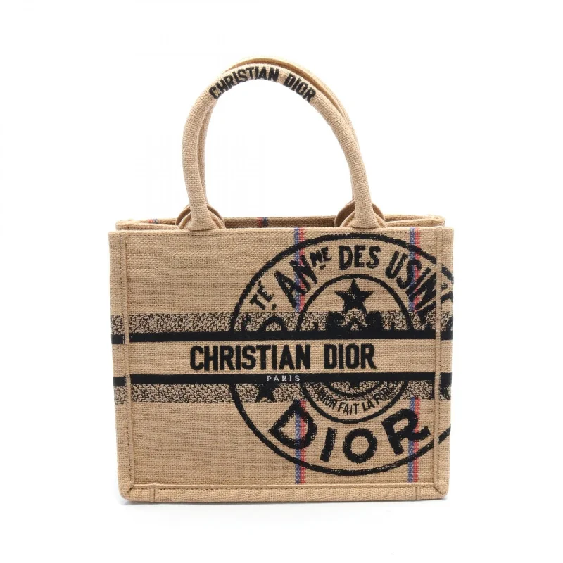 Christian Dior bags for glamorous occasions -Dior Book Tote Small Jute Canvas Bag