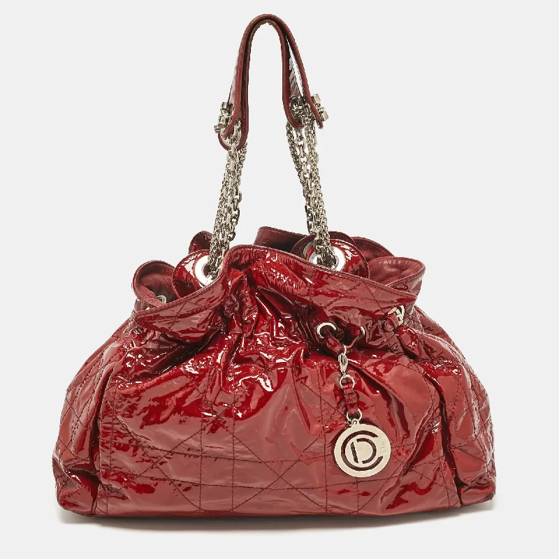 Christian Dior handbags with chic textures -Dior Red Patent Patent Leather Le Trente Tote