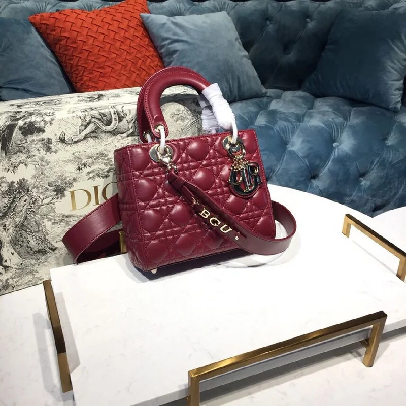 Christian Dior leather bags for sophisticated women -Christian Dior Small Lady My ABCBag Cherry Red