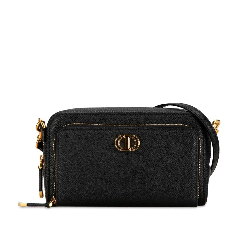 Christian Dior luxury bags for exclusive buyers -Dior Caro Double Pouch Leather Shoulder Bag