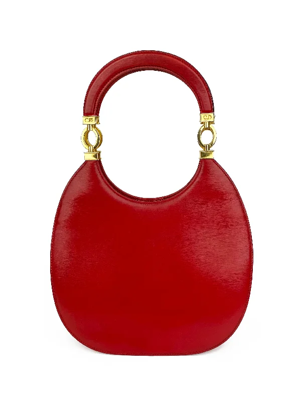 Christian Dior bags with embossed logo -Dior Red Vintage Shoulder Bag