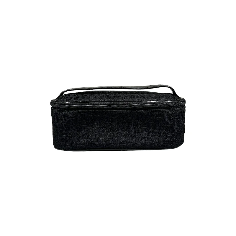 Christian Dior handbags with high-quality materials -DIOR BLACK CANVAS VANITY BAG