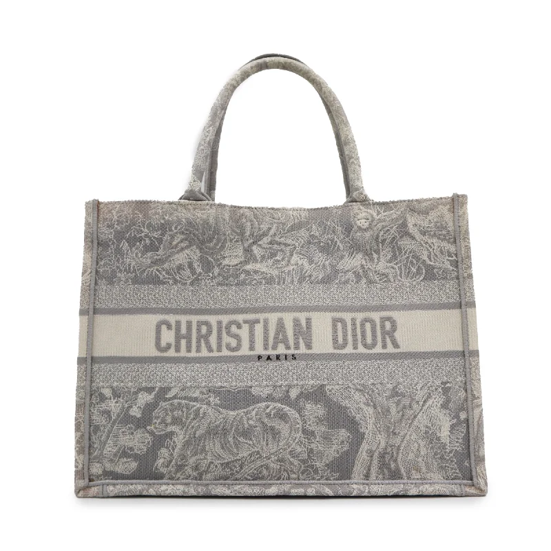 Christian Dior bags with refined finishes -Dior Toile De Jouy Reverse Embroidery Medium Book Tote