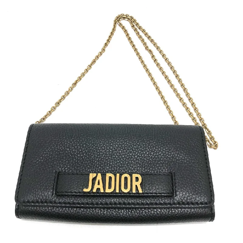 Christian Dior bags with polished leather -Dior Shoulder Bag leather black logo/Crossbody JADIOR Women Used Authentic