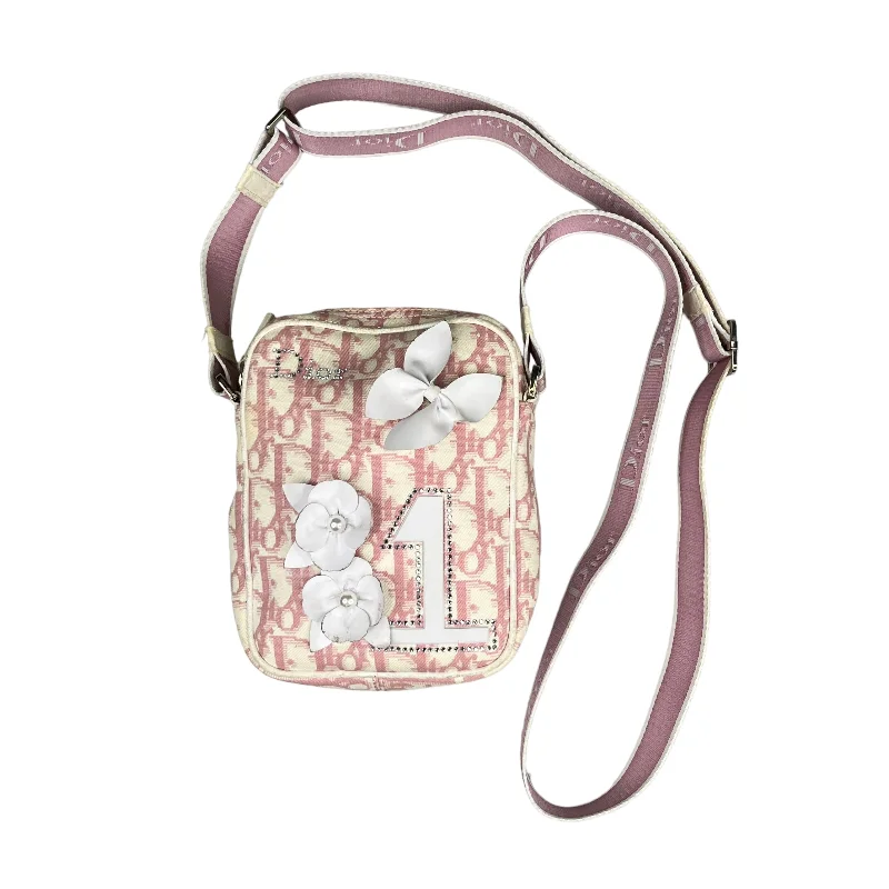 Christian Dior bags for signature style -DIOR PINK FLORAL TROTTER CROSSBODY BAG