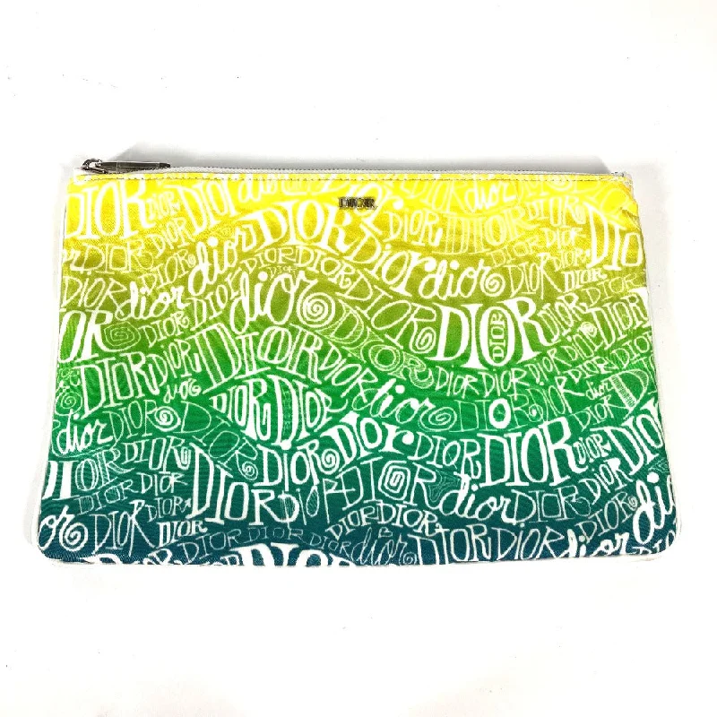 Christian Dior handbags with chic textures -Dior Clutch bag Nylon yellow STUSSY Stussy collaboration mens Used Authentic