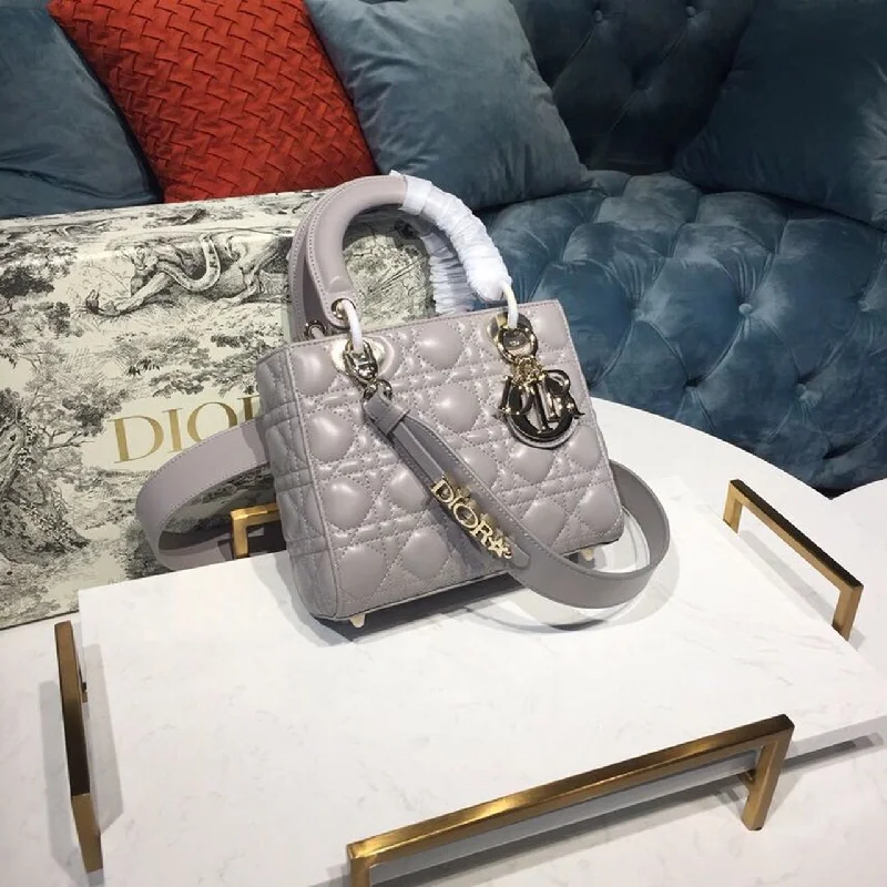 Christian Dior bags for glamorous evenings -Christian Dior Small Lady My ABCBag Steel Gray Cannage