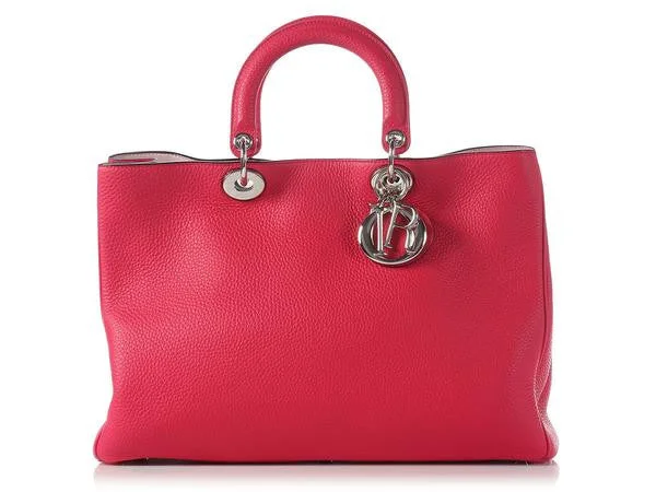 Christian Dior luxury bags with elegant details -Dior Large Diorissimo Hot Pink Bag