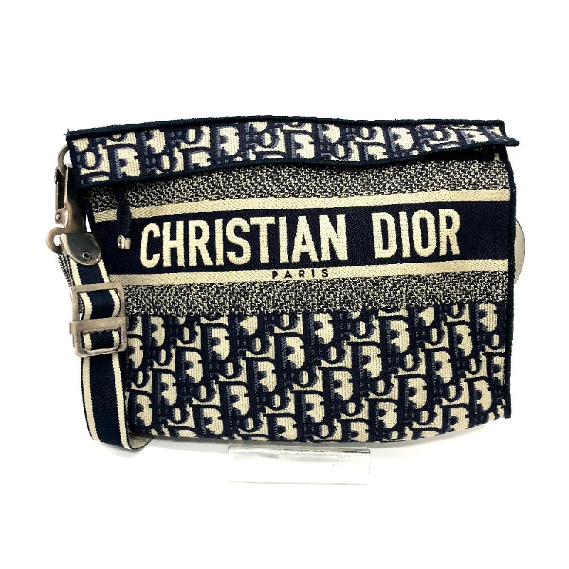 Christian Dior luxury bags with structured designs -Dior Shoulder Bag Jacquard Navy Oblique Women Used Authentic