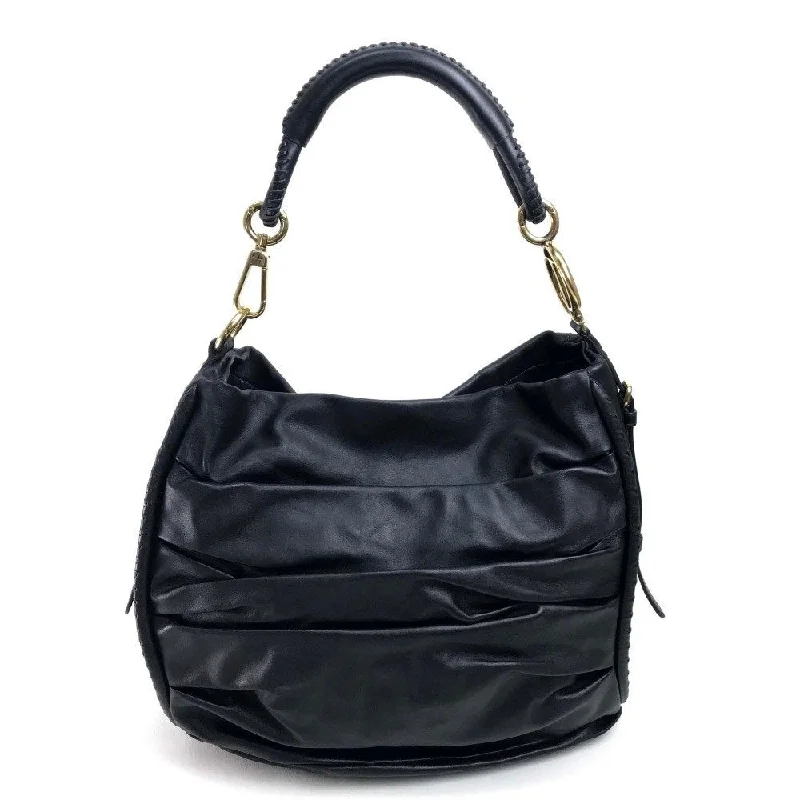 Christian Dior leather handbags for formal events -Christian Dior Shoulder Bag lambskin Black (matte) Hobo Shoulder Bag Women Used Authentic