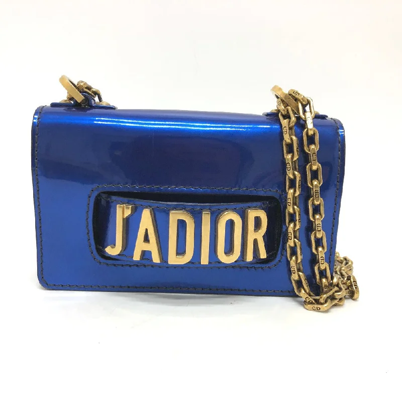 Christian Dior bags with distinctive features -Dior Shoulder Bag Enamel / leather gunmetal blue Jadior Women Used Authentic